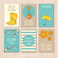 Cute collection of hand drawn autumnal cards
