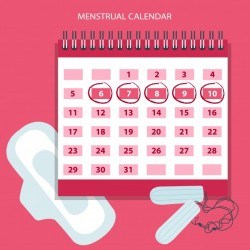 Menstruation calendar with cotton tampons