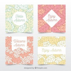 Modern set of abstract autumn cards