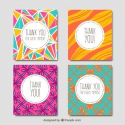 Pack of hand drawn abstract greeting cards
