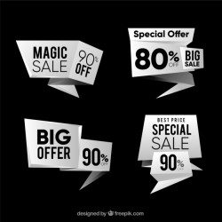 Pack of modern discount banners