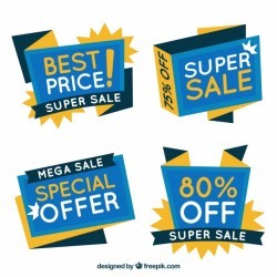 Set of abstract offer banners