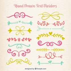 Set of colored vintage floral ornament