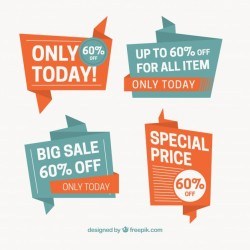 Set of special sale origami banners