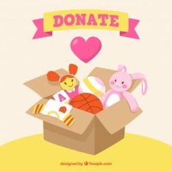 Toy box for donation background