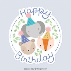 Birthday background with animals