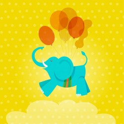 Birthday card with elephant