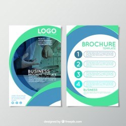 Green and blue business brochure