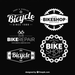 Modern set of elegant bike logos
