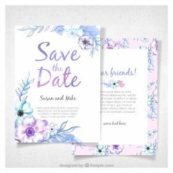 Modern watercolor wedding invitation