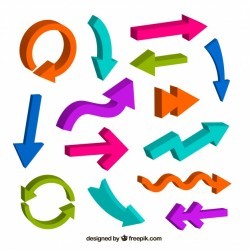 Original set of colorful arrows