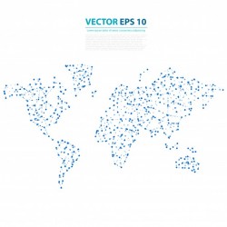 Vector Abstract Telecommunication Earth Map