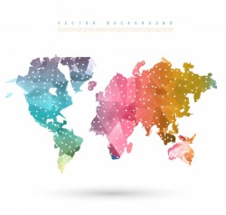 Vector Abstract Telecommunication Earth Map