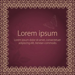 Vector fine floral square frame. Decorative element for invitations and cards