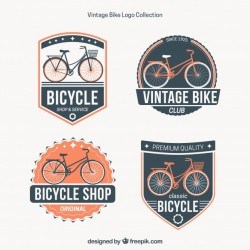 Vintage bike logos with badge style
