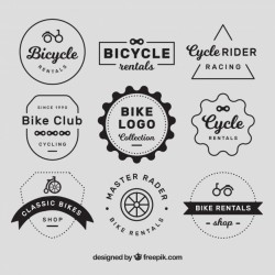 Vintage bike logos with elegant style
