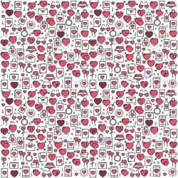 Background with icons and hearts