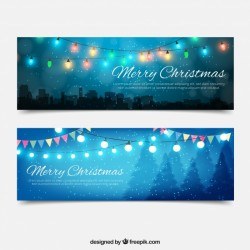 Beautiful banners with christmas lights