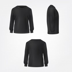 Black jumper three sides view realistic