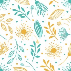 Blue and yellow abstract floral background