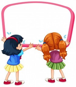 Board template with two girls crying