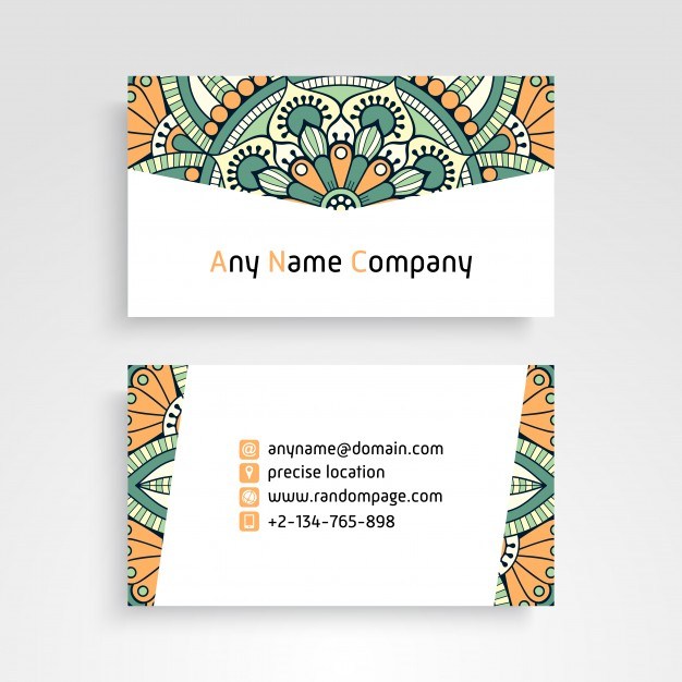 Business Card. Vintage decorative elements. Ornamental floral business cards or invitation with  ...