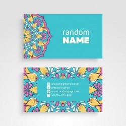 Business Card. Vintage decorative elements. Ornamental floral business cards or invitation with  ...
