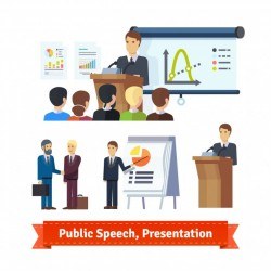 Businessman doing presentation