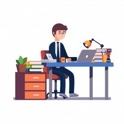 Businessman entrepreneur working at office desk