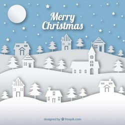 Christmas city paper background