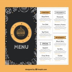 Christmas menu with drawings