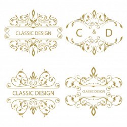 Collection of floral ornament logo