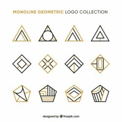 Collection of golden geometric logo