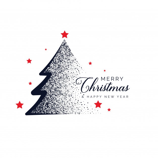 Creative christmas tree design made with dots background