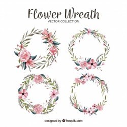 Cute pack of watercolor floral wreaths