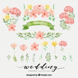 Cute watercolor elements