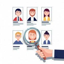 Employee hiring research concept
