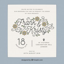 Floral wedding card