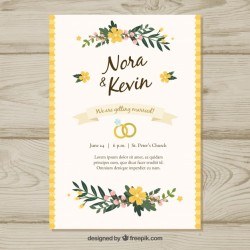 Floral wedding invitation template