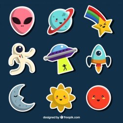 Funny space sticker collection