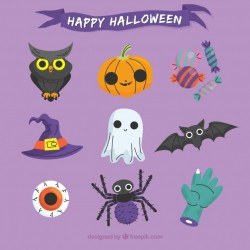 Halloween elements with cute style