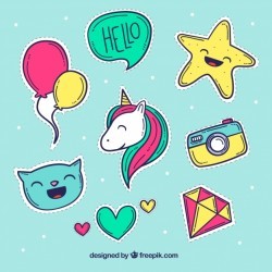 Hand drawn pack of funny stickers
