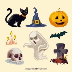 Modern variety of halloween elements
