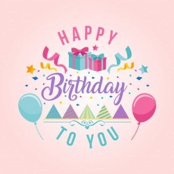 Surprise Theme Happy Birthday Card Illustration