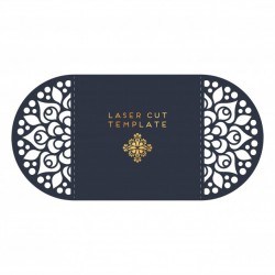 Vector wedding card laser cut template. Vintage decorative elements