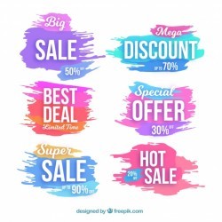 Watercolor sale label collection