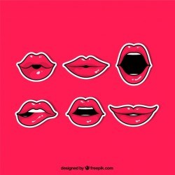 Comic pack of red lips stickers
