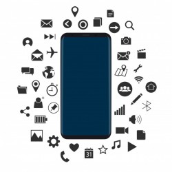 Concept of New Smartphone With Black Icons