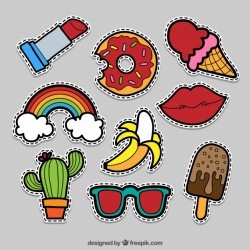 Cute pack of comic stickers