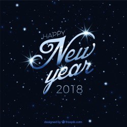 Elegant background of happy new year 2018 with stars